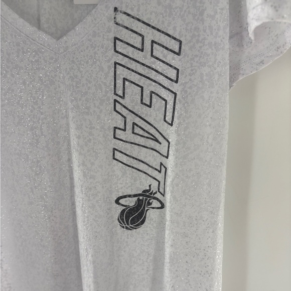 adidas White Miami Heat V-Neck Tee - Picture 2 of 8